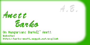 anett barko business card